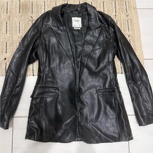 Abercrombie & Fitch Vegan Leather Blazer